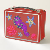 マジカルシーホースシェルビーチ海トロピカル メタルランチボックス (裏面)