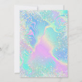 マジカルスイートユニコーングリッター誕生日招待状 招待状 (裏面)