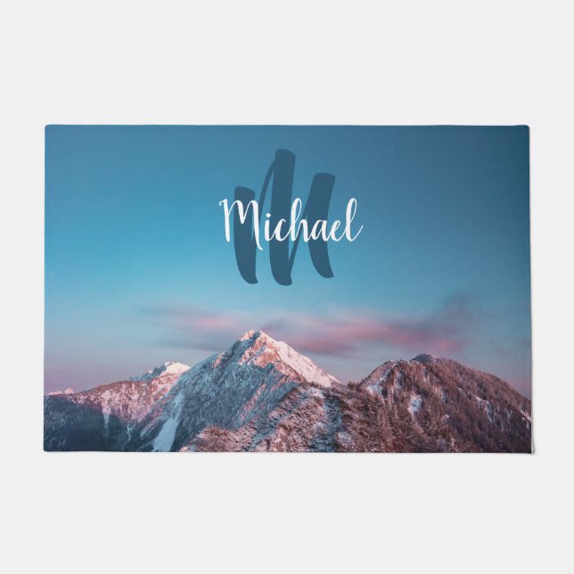 マジカルスカイモノグラムマウンテンストルジチスロベニア ドアマット (正面)