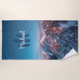 マジカルスカイモノグラムマウンテンストルジチスロベニア ビーチタオル