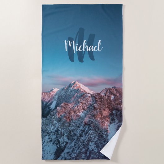 マジカルスカイモノグラムマウンテンストルジチスロベニア ビーチタオル (正面)