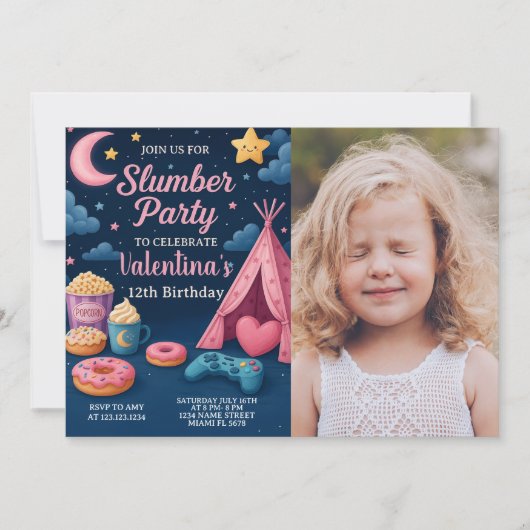 マジカルスリープバー誕生日招待状 招待状 (正面)