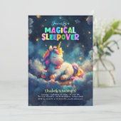 マジカルスリーポバーユニコーンスランバーパーティー誕生日 招待状 (スタンド正面)