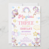 マジカルスリーレインボーユニコーン第3誕生日パーティー 招待状 (正面)