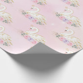 マジカルスワンプリンセス |ピンクと紫の花 ラッピングペーパー (角)