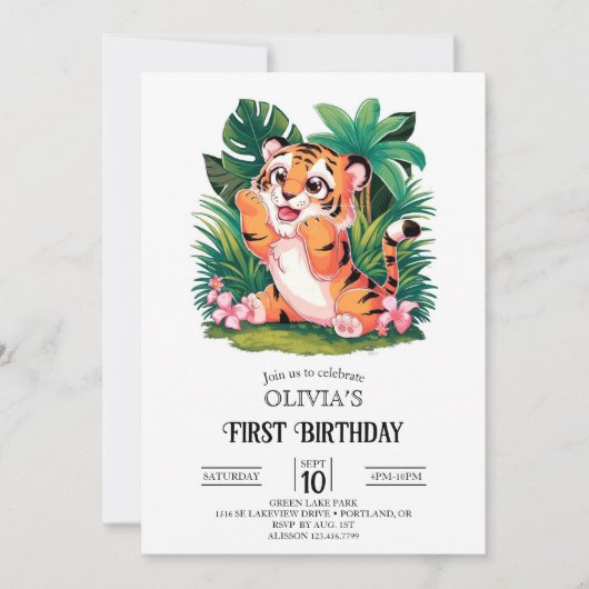 マジカルタイガー1st誕生日デジタル 招待状 (正面)