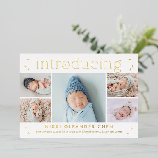 マジカルタイムフォイルベビー誕生のお知らせ 箔シーズンカード (立ち正面)