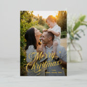 マジカルタイムメリークリスマスフォイルホリデーカード 箔招待状 (立ち正面)