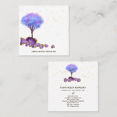 *～*マジカルツリーアメジスト宝石金ゴールドグリッター スクエア名刺 (正面/裏面)