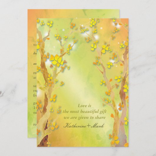 マジカルツリーゲートインディ結婚アウトドア 招待状 (正面/裏面)