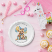 マジカルテディベアファースト誕生日 ペーパープレート (パーティー)