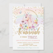 マジカルデイソルベットユニコーン誕生日 招待状 (正面)