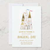 マジカルデイプリンセスキャッスルガール誕生日 招待状 (正面)