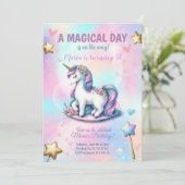 マジカルデイユニコーンガール子供の誕生日パーティー 招待状 (スタンド正面)