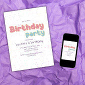 マジカルデイユニコーンパステルレインボーガーリー紙吹雪 招待状