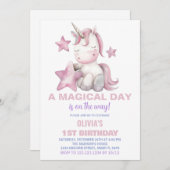 マジカルデイユニコーン誕生日招待状 招待状 (正面/裏面)
