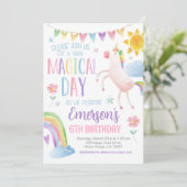 マジカルデイユニコーン誕生日招待状 招待状 (スタンド正面)
