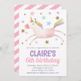 マジカルデイユニコーン誕生日招待状 招待状