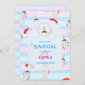 マジカルデイユニコーン誕生日招待状 招待状 (正面/裏面)