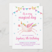 マジカルデイユニコーン誕生日招待状 招待状 (正面/裏面)