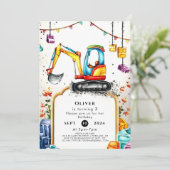 マジカルトラック建築誕生日 招待状 (スタンド正面)