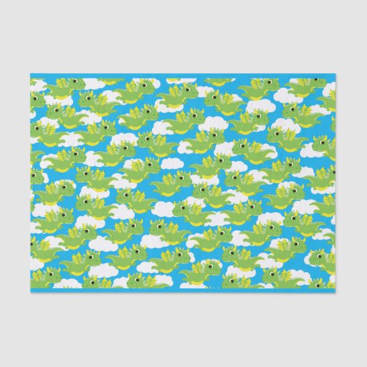 マジカルドラゴンかわいい1歳の誕生日パーティー 薄葉紙 (正面)