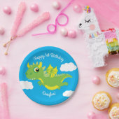 マジカルドラゴンかわいい1歳の誕生日プレート ペーパープレート (パーティー)