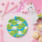 マジカルドラゴンかわいい1歳の誕生日プレート ペーパープレート (パーティー)