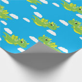 マジカルドラゴンかわいい1stバースデーラッピング紙 ラッピングペーパー (角)