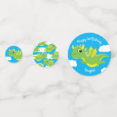 マジカルドラゴンかわいい1st誕生日パーティーテーブルデコール コンフェッティ (裏面)