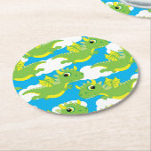 マジカルドラゴンキュート1st誕生日パーティーコースター ラウンドペーパーコースター (アングル)