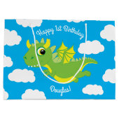 マジカルドラゴンキュート1st誕生日抱き枕 ラージペーパーバッグ (裏面)