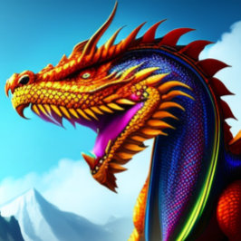 マジカルドラゴンヘッド顔Tシャツ Tシャツ