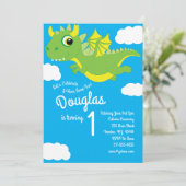 マジカルドラゴン1st誕生日かわいい招待状 招待状 (スタンド正面)