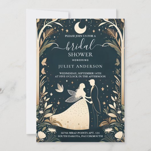 マジカルドリームミスティックスターズムーンブライダルシャワー 招待状 (正面)