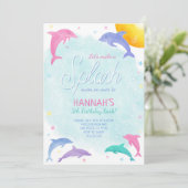 マジカルドルフィンズかわいらし誕生日招待状 招待状 (スタンド正面)