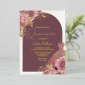 マジカルドレス&アーチエンチャントキンセアニェラ金ゴールド 箔招待状 (立ち正面)