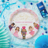 マジカルナツクラッカー赤面パープル金ゴールドフローラバレエ ペーパープレート (パーティー)