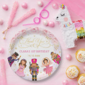 マジカルナツクラッカー赤面パープル金ゴールドフローラバレエ ペーパープレート (パーティー)