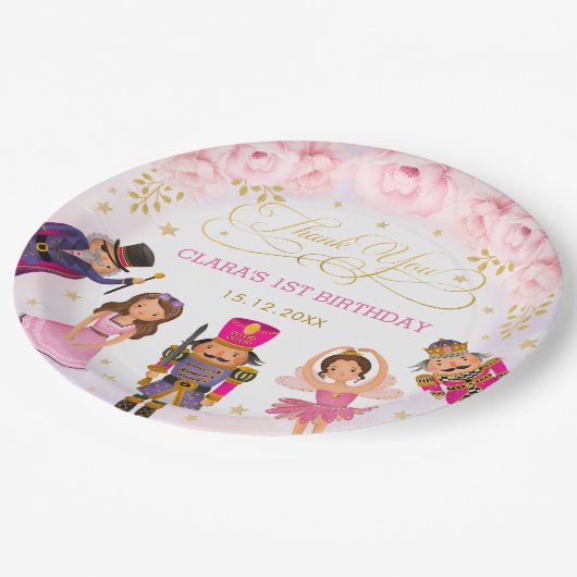 マジカルナツクラッカー赤面パープル金ゴールドフローラバレエ ペーパープレート (アングル)