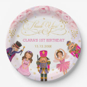 マジカルナツクラッカー赤面パープル金ゴールドフローラバレエ ペーパープレート (正面)