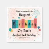 マジカルハッピーガールバースデーパーティー スタンダードカクテルナプキン (正面)