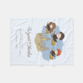 マジカルハリーポッター&ホグワーツベビー誕生統計 フリースブランケット (正面(横))