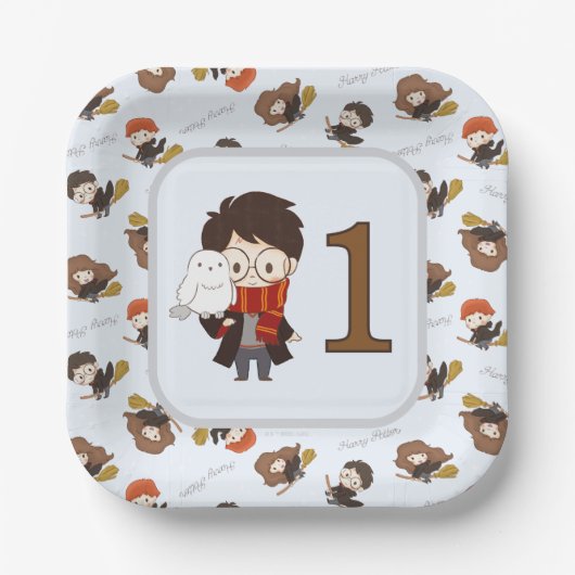 マジカルハリーポッター™ホグワーツ誕生日 ペーパープレート (正面)