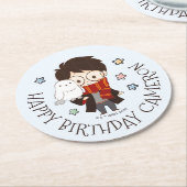 マジカルハリーポッター™ホグワーツ誕生日 ラウンドペーパーコースター (アングル)