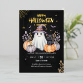 マジカルハロウィンパーティー 箔招待状 (立ち正面)