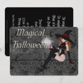 マジカルハロウィーンウィッチパーティの招待状 招待状 (正面/裏面)