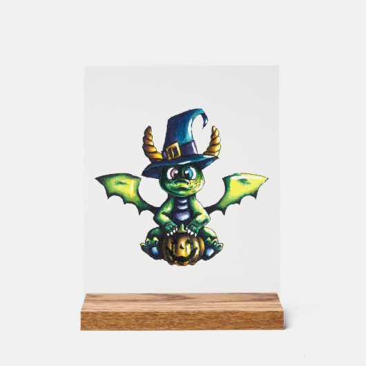 マジカルハロウィーンドラゴンデザイン アクリルサイン (正面)