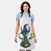 マジカルハロウィーンドラゴンデザイン エプロン (着用した状態)