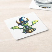 マジカルハロウィーンドラゴンデザイン スクエアペーパーコースター (アングル)